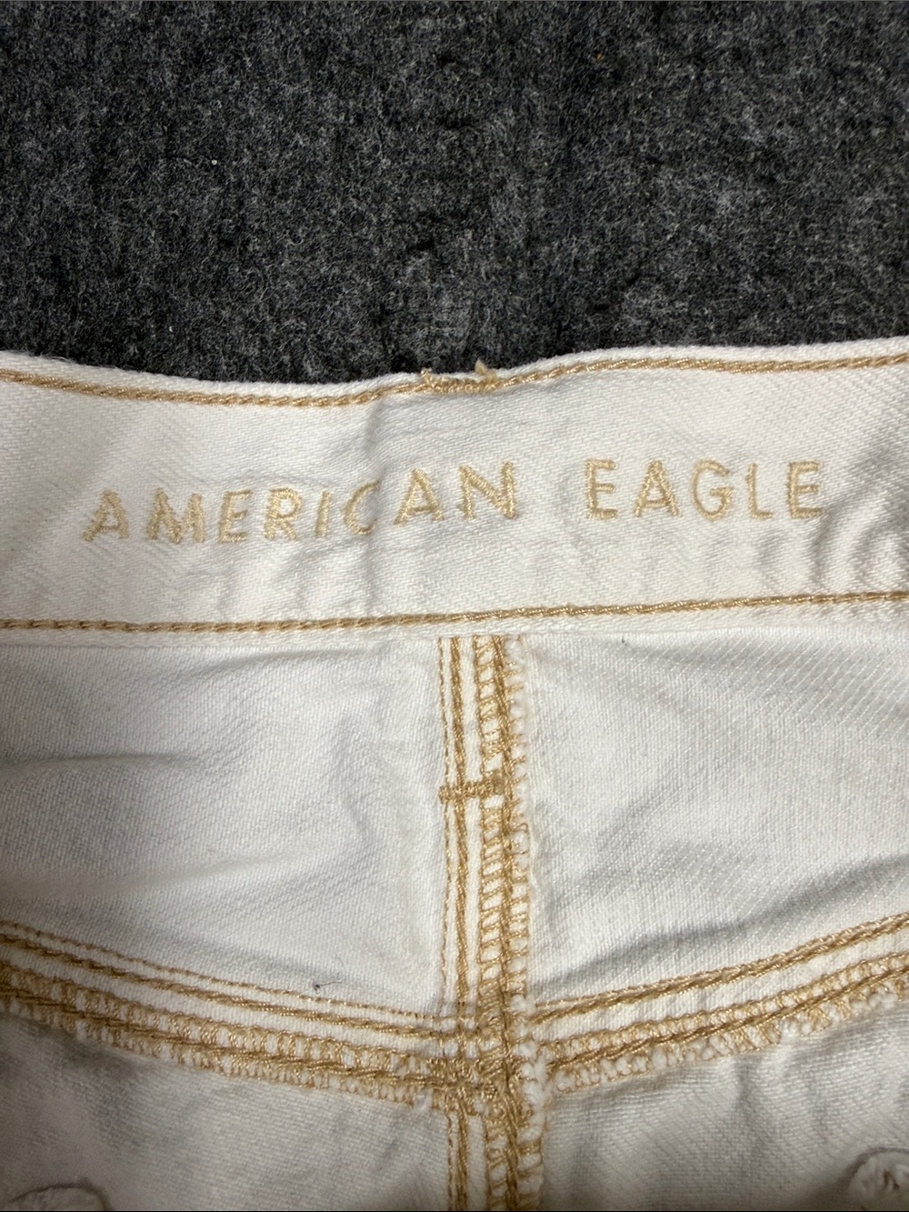 American Eagle Outfitters White Distressed Denim Shorts - Picture 2 of 6